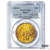 1873-S $20 Gold Double Eagle PCGS AU53 Open 3