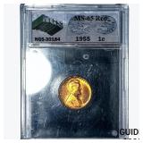 1955 Wheat Cent NGS MS65 Red
