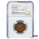 1853 Chile Copper 1/2 Centavos NGC XF Details