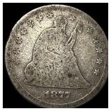 1877 Silver Seated Liberty Quarter NICELY  CIRCUL