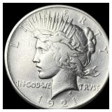 1921 Silver High Relief Peace Dollar CHOICE  AU