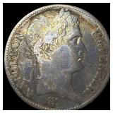 1813-A Silver 5 Francs Napoleon I France  LIGHTLY