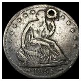 1855 ARROWS Arrows Seated Liberty Half Dollar NICE