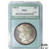 1881-S Morgan Silver Dollar NTC MS66