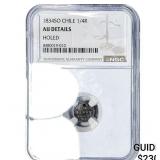1834-SO Chile Silver 1/4 Real NGC AU Details