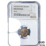 1857-SO Chile Silver Decimo NGC F Details