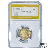 1929-D Buffalo Nickel PGA MS65