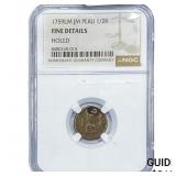 1759-LM Colonial Spain Silver 1/2 Real NGC F Detai