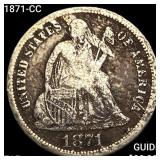 1871-CC Seated Liberty Dime NICELY CIRCULATED