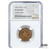 1853 Chile Copper 1/2 Centavo NGC XF Details