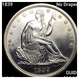 1839 No Drapery Seated Liberty Half Dollar CHOICE