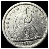 1838 Silver Seated Liberty Dime CLOSELY  UNCIRCUL