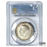 1912 Great Britain Silver Half Crown PCGS AU58