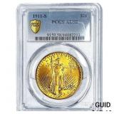 1911-S $20 Gold Double Eagle PCGS AU58