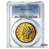 1876-S $20 Gold Double Eagle PCGS AU58