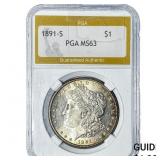 1891-S Morgan Silver Dollar PGA MS63