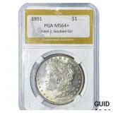 1891 Morgan Silver Dollar PGA MS64+ VAM-2, Doubled