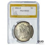 1902-O Morgan Silver Dollar PGA MS65