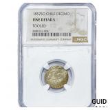 1857-SO Chile Silver Decimo NGC F Details