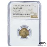 1784-Lima Colonial Spain Silver 1/2 Real NGC VG De