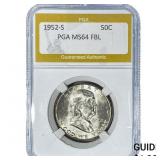 1952-S Franklin Half Dollar PGA MS64 FBL