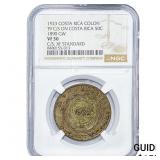1923 Costa Rica Silver Colon Countestamp on 1890 N