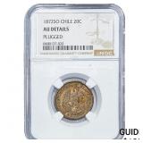 1872-SO Chile Silver 20 Centavos NGC AU Details