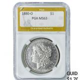 1880-O Morgan Silver Dollar PGA MS63