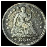 1854 Arrows Seated Liberty Half Dime NEARLY UNCIRC