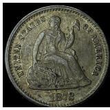1872 Silver Half Dime CHOICE AU