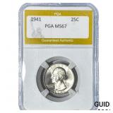 1941 Washington Silver Quarter PGA MS67