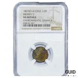1801-SO Colonial Spain Silver 1/2 Real Toned! NGC