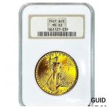 1927 $20 Gold Double Eagle NGC MS63