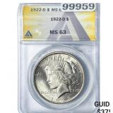 1922-D Silver Peace Dollar ANACS MS63