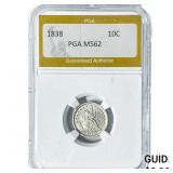 1838 Seated Liberty Dime PGA MS62