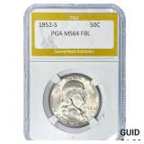 1952-S Franklin Half Dollar PGA MS64 FBL