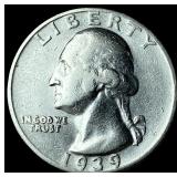 1939-S Silver Washington Quarter LIGHTLY CIRCULATE