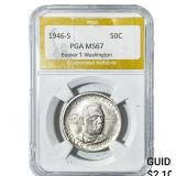 1946-S Booker T Half Dollar PGA MS67