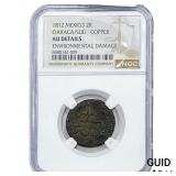 1812 Mexico Copper 2 Reales NGC AU Details