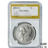 1882-O Morgan Silver Dollar PGA MS65