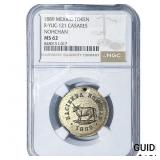 1889 Mexico Silver Casares Token NGC MS62