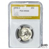 1948-S Washington Silver Quarter PGA MS66