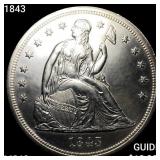 1843 Seated Liberty Dollar CHOICE BU
