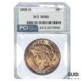 1923-D Silver Peace Dollar PCI MS65