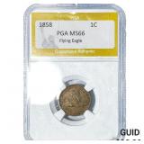 1858 Flying Eagle Cent PGA MS66