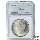 1897-S Morgan Silver Dollar NNC MS66