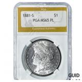 1881-S Morgan Silver Dollar PGA MS65 PL