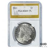 1921 Morgan Silver Dollar PGA MS64+ PL