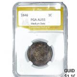 1846 Braided Hair Large Cent PGA AU55 Medium Date