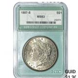 1887-S Morgan Silver Dollar NTC MS63